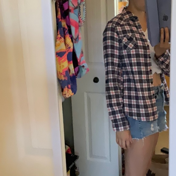 Plaid Shirt (Urban Behaviour, size Lg, red white and blue pattern, cotton) - Picture 4 of 4